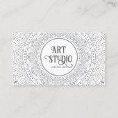 Elegante Mandala Kunststudio Witte Creatieve Visitekaartje (Achterkant)
