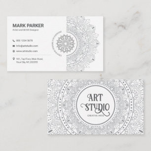 Elegante Mandala Kunststudio Witte Creatieve Visitekaartje