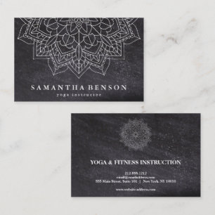 Elegante Mandala Lotus Bloem Logo Yoga Instructeur Visitekaartje