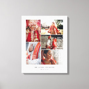 Elegante Mandala Meerdere bruiloft foto collage Canvas Afdruk