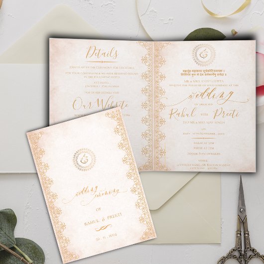 Elegante Mandala met Lord Ganesh Indiase bruiloft