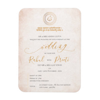 Elegante Mandala met Lord Ganesh Indiase bruiloft Magneet