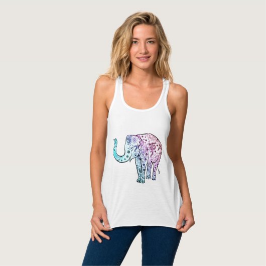Elegante Mandala Olifant : Draagbare Artistry Tanktop (Volledige Voorkant)
