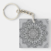 Elegante Mandala Sleutelhanger, Boho Chic Sleutelr Sleutelhanger (voorkant)