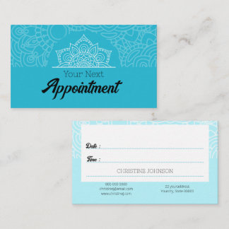 Elegante Mandala Volgende Afspraakkaart Blauw & Wi Afsprakenkaartje