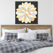Elegante Mandala Wandkunst | Geometrische Boho  Canvas Afdruk (Insitu (Slaapkamer))