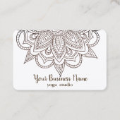 Elegante Mandala White Chic Classy Yoga Instructeu Visitekaartje (Voorkant)