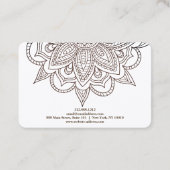 Elegante Mandala White Chic Classy Yoga Instructeu Visitekaartje (Achterkant)