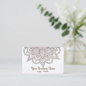 Elegante Mandala White Chic Classy Yoga Instructeu Visitekaartje (Staand voorkant)