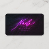 Elegante Manicurist Nail Artist Tech Neon Paarse Visitekaartje (Voorkant)