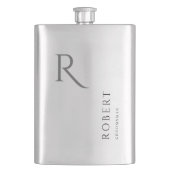 Elegante mannelijke monogram bruidsjonker cadeau f flacon (Voorkant)