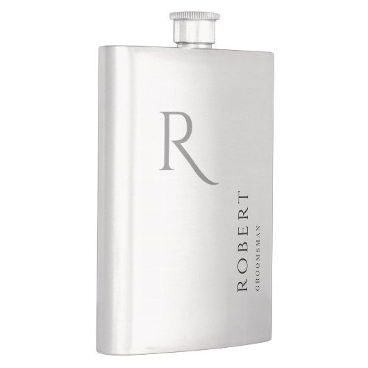Elegante mannelijke monogram bruidsjonkers cadeauf flacon (Rechts)