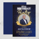 Elegante Mannen 52ste verjaardagsuitnodiging Chic Kaart (Voorkant / Achterkant)