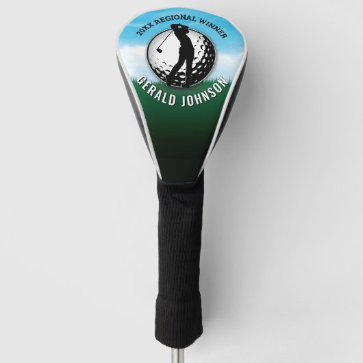 Elegante Mannen Golf Monogram Design Golfheadcover (Voorkant)