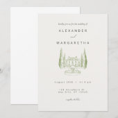 Elegante Manor bruiloft uitnodiging (Voorkant / Achterkant)
