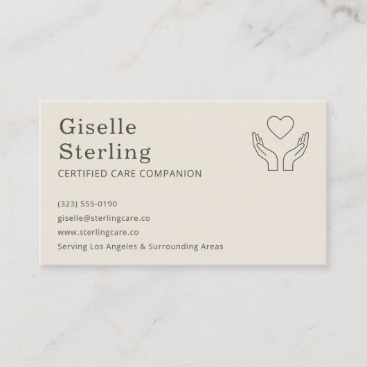 Elegante mantelzorger en senior metgezel Foto Visitekaartje (Voorkant)