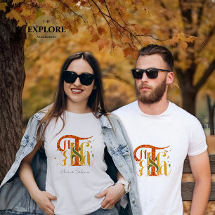Elegante Manuscript Dank Herfst Loof T-shirt