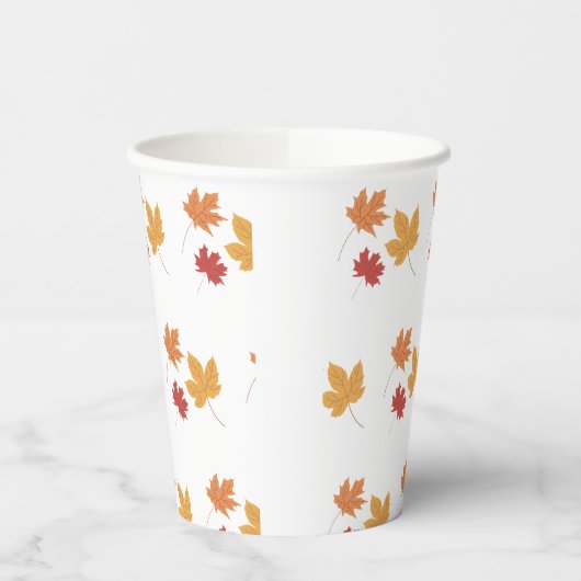 Elegante Maple Leaf Pattern Paper Cup Papieren Bekers (Links)