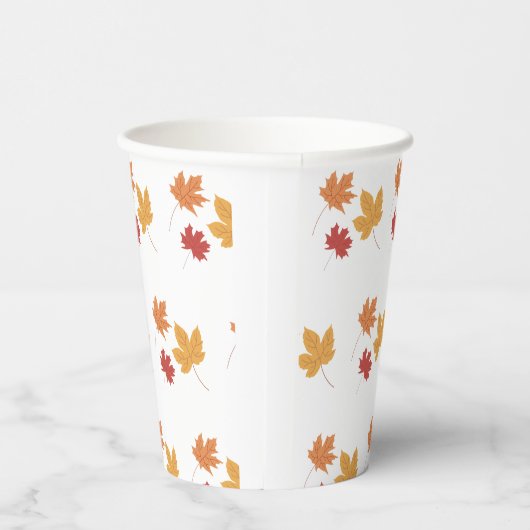 Elegante Maple Leaf Pattern Paper Cup Papieren Bekers (Rechts)