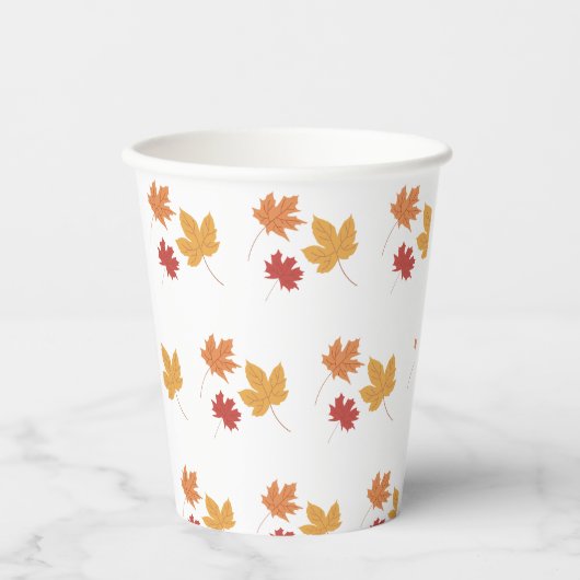 Elegante Maple Leaf Pattern Paper Cup Papieren Bekers (Voorkant)
