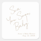 Elegante Mar Náutico Baby Shower Vierkante Sticker (Voorkant)
