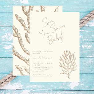 Elegante Mar Náutico Pronto Moda Baby shower Kaart