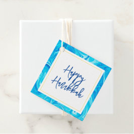 Elegante Marbelized Paint Holiday HAPPY HANUKKAH Bedankjes Labels