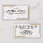 Elegante Marble Wellness Coaching Professional Visitekaartje (Voorkant / Achterkant)