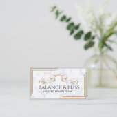 Elegante Marble Wellness Coaching Professional Visitekaartje (Staand voorkant)
