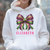 Elegante Mardi Gras Coquette Bow Custom White Trui