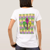Elegante Mardi Gras Fleur De Lis Design T-shirt (Achterkant)