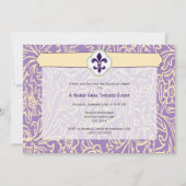 Elegante Mardi Gras Fleur de Lis-evenement Kaart (Voorkant)