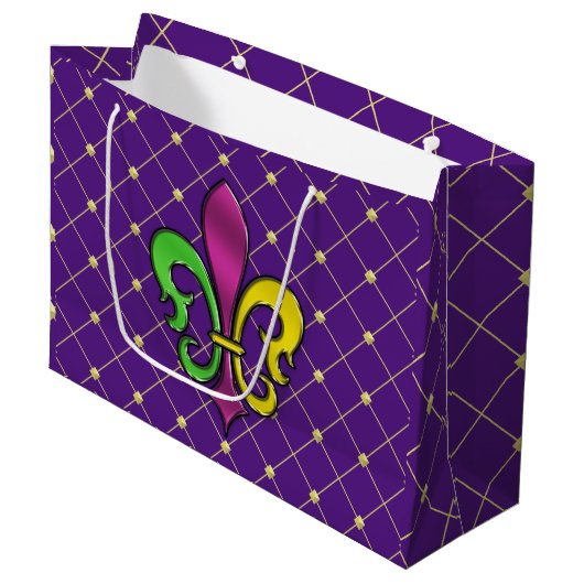 Elegante Mardi Gras Fleur De Lis Ontwerp Cadeautas (Voorkant Gekanteld)