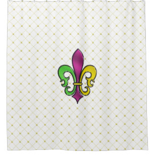 Elegante Mardi Gras Fleur De Lis ontwerp douchegor Douchegordijn