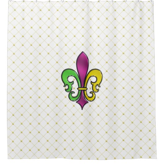 Elegante Mardi Gras Fleur De Lis ontwerp douchegor Douchegordijn (Voorkant)