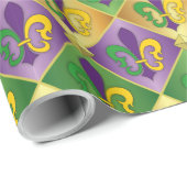 Elegante Mardi Gras Fleur De Lis-ontwerp inpakpapi Cadeaupapier (Rol Hoek)