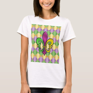 Elegante Mardi Gras Fleur De Lis ontwerp overhemd T-shirt