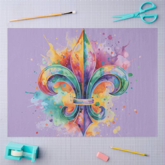 Elegante Mardi Gras Kleuren Decoupage Tissuepapier (Craft)