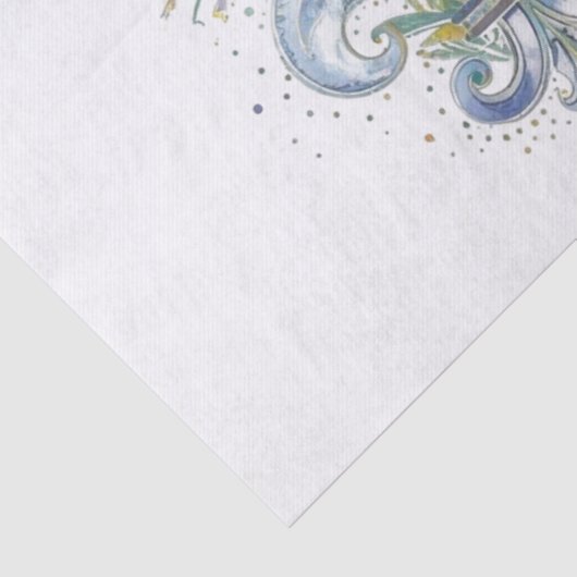 Elegante Mardi Gras Kleuren Decoupage Tissuepapier (Detail)