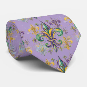 Elegante Mardi Gras-kleuren Stropdas