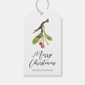 Elegante Maretak Kerstmis Cadeaulabel (Voorkant)