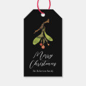 Elegante Maretak Kerstmis Cadeaulabel (Voorkant)