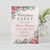 Elegante maretak waterverf kerstbloem kaart (Staand voorkant)