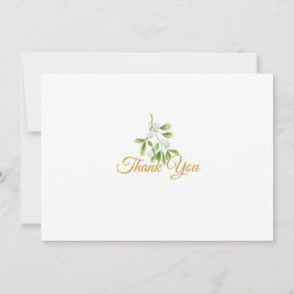 Elegante maretakgroen met gouden schrift bedankkaart