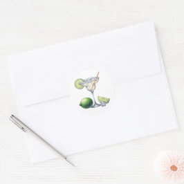 Elegante Margs en Matrimony Bruiloftsfeest Ronde Sticker