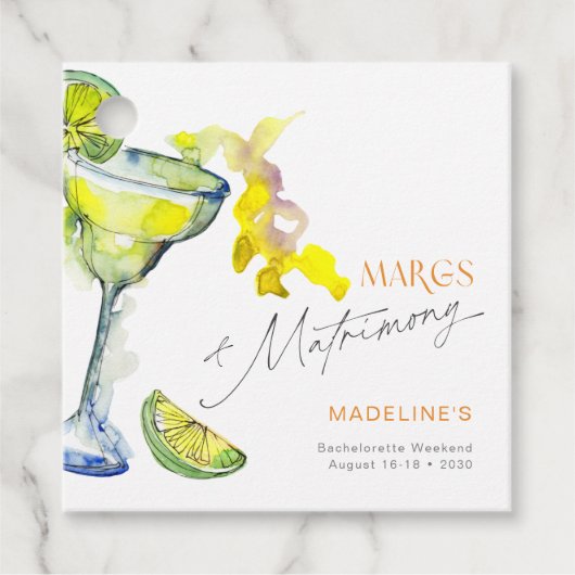 Elegante Margs & Huwelijk Meisjesweekend Bedankjes Labels (Voorkant)