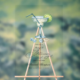 Elegante Margs & Matrimony Bruidsfeest Verwelkomin Acryl Bord
