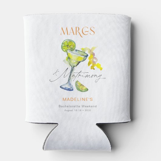 Elegante Margs & Matrimony Meisjesweekend Blikjeskoeler (Achterkant)