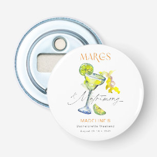 Elegante Margs & Matrimony Meisjesweekend Button Flesopener