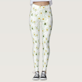 Elegante Marguerite Flower Leggings